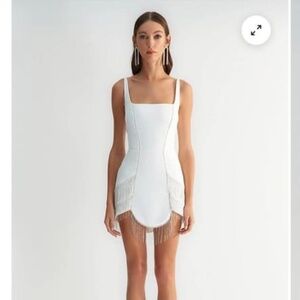 WearHause Carbon Dress 01 (White Mini Dress with Sequin Detail)